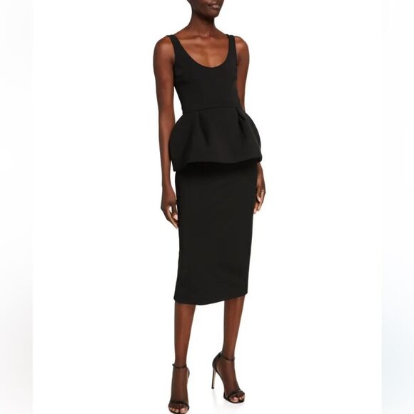 New CUSHNIE Jersey Crepe Peplum-Waist Bodycon Dress Size 6 - Picture 4 of 16
